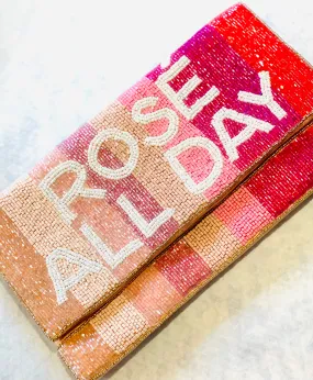 Rosé All Day Handmade Beaded Clutch