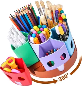 Rotating Art Supplies Organizer