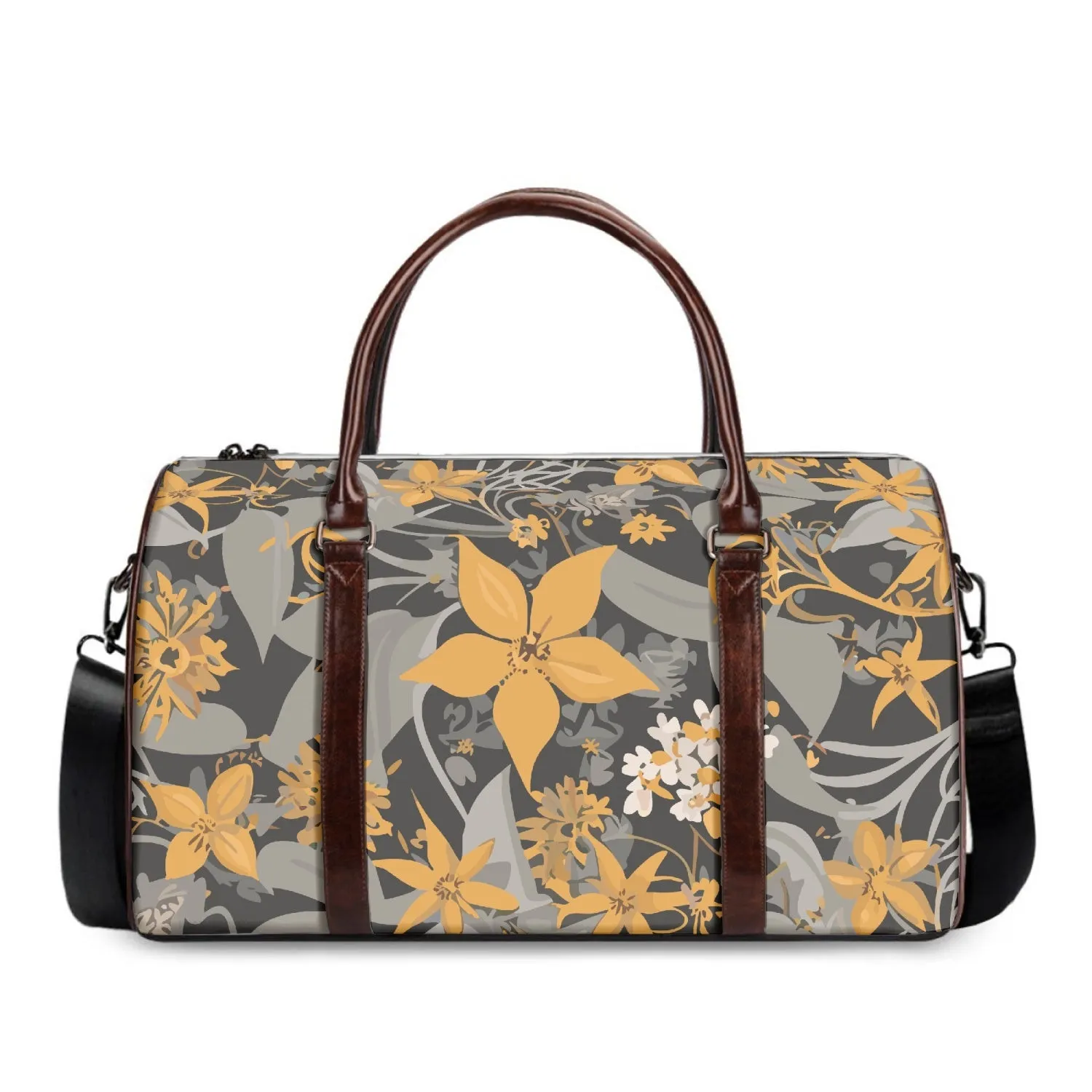 Sac de marin "Fleurs grise et or" (524)