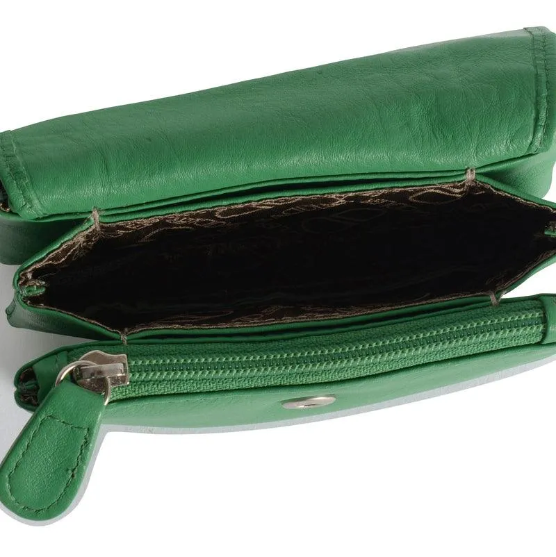 SADDLER LILY Leather Triple Gusset Purse - Holds Cards, Coins, and Keys - RFID Protected