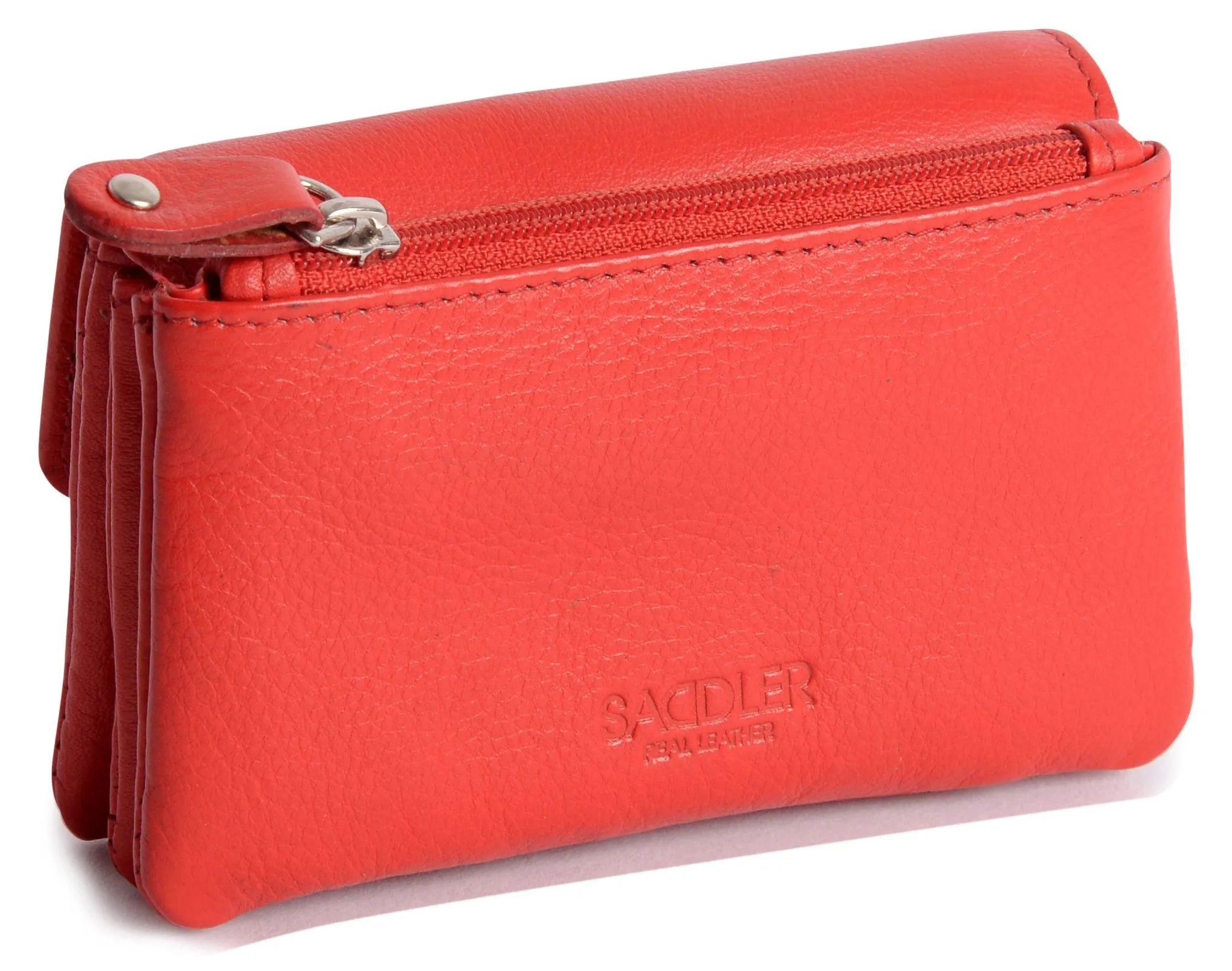 SADDLER LILY Leather Triple Gusset Purse - Holds Cards, Coins, and Keys - RFID Protected