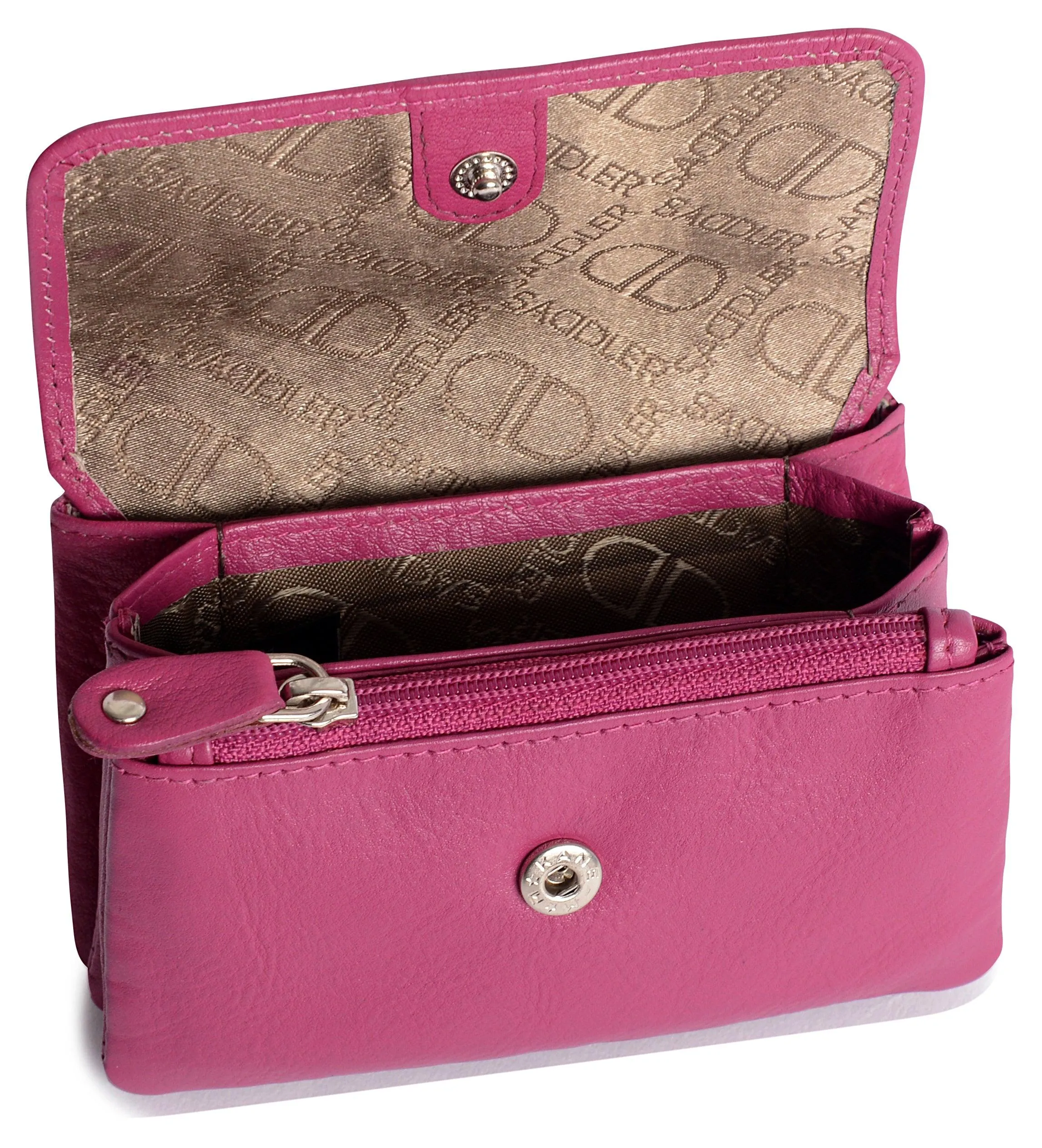 SADDLER LILY Leather Triple Gusset Purse - Holds Cards, Coins, and Keys - RFID Protected