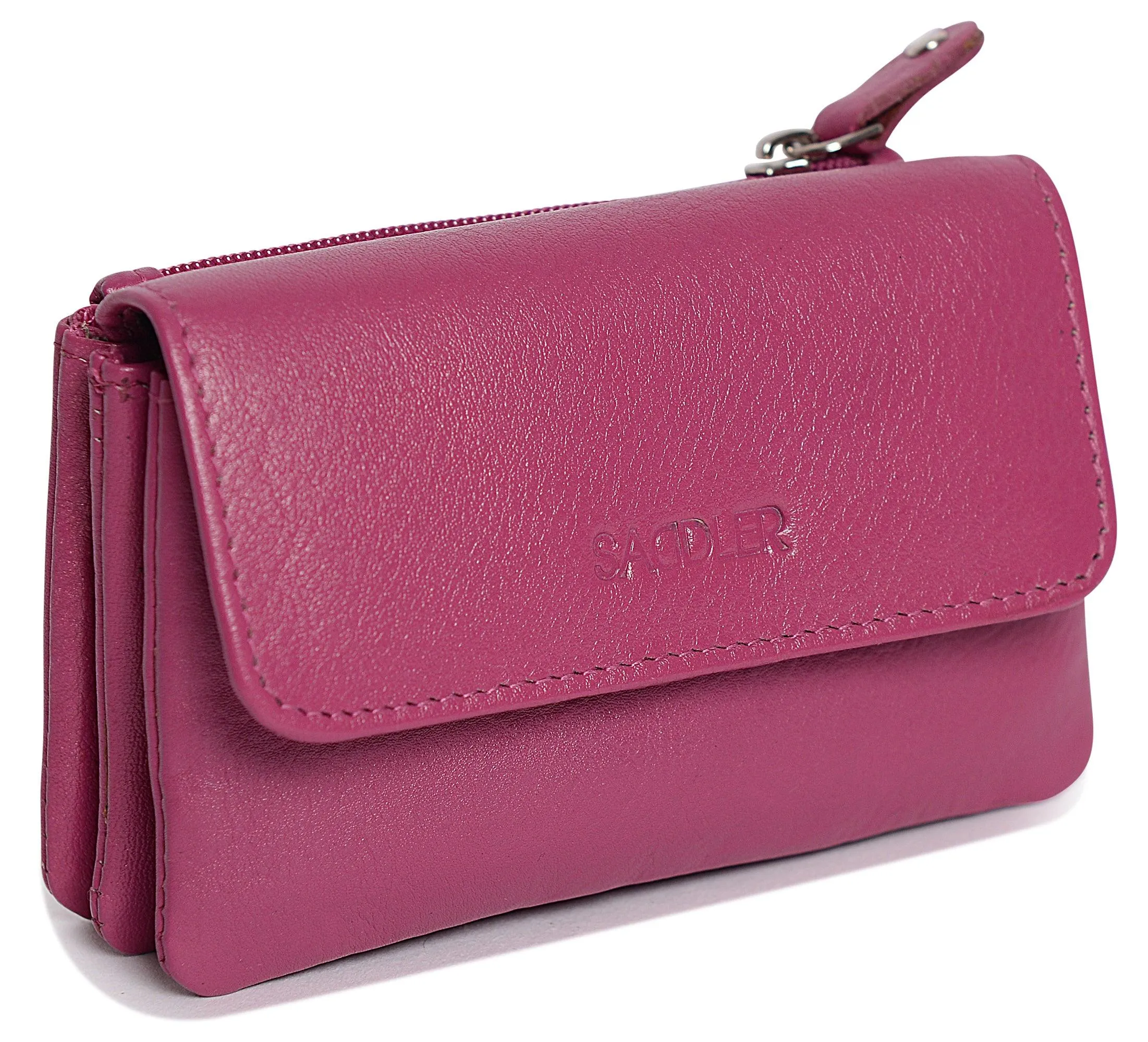 SADDLER LILY Leather Triple Gusset Purse - Holds Cards, Coins, and Keys - RFID Protected