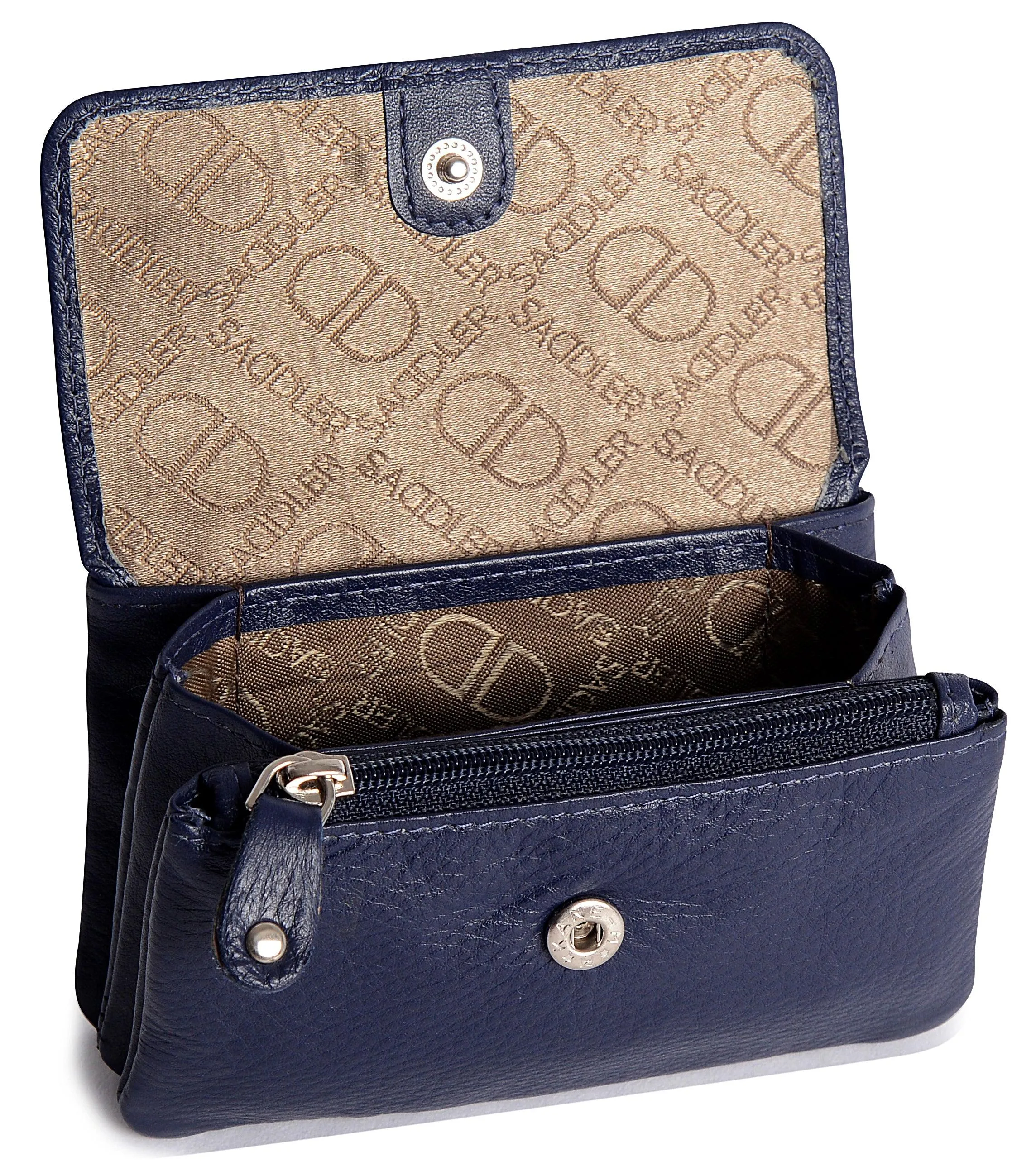 SADDLER LILY Leather Triple Gusset Purse - Holds Cards, Coins, and Keys - RFID Protected