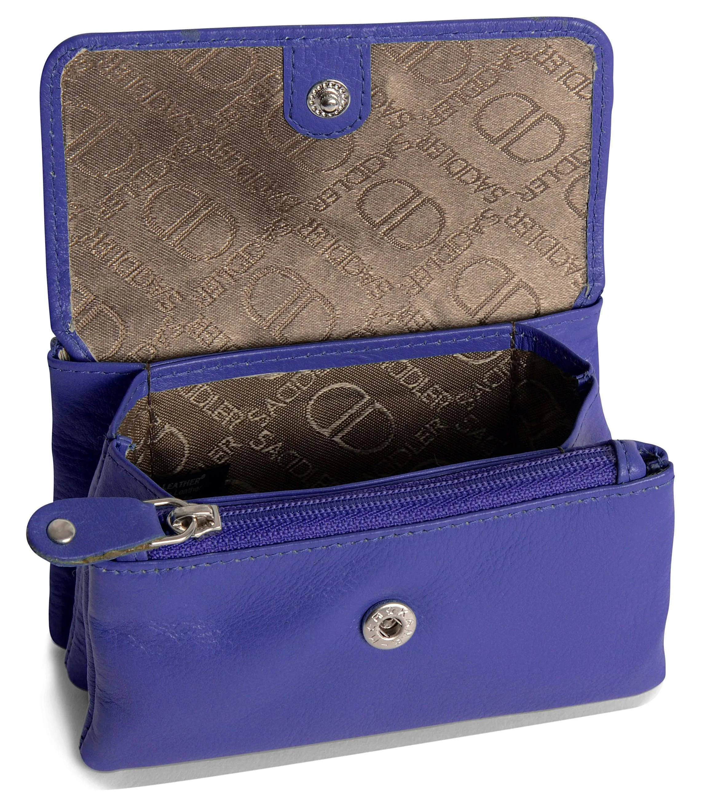 SADDLER LILY Leather Triple Gusset Purse - Holds Cards, Coins, and Keys - RFID Protected