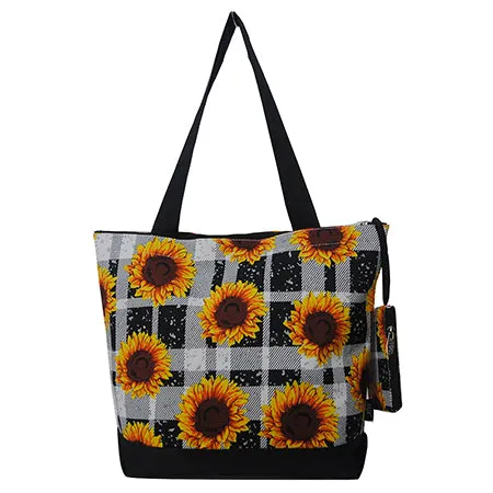 !SALE! Sunflower Plaid NGIL Canvas Tote Bag