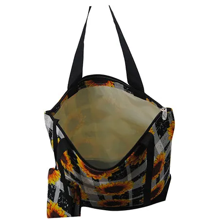 !SALE! Sunflower Plaid NGIL Canvas Tote Bag