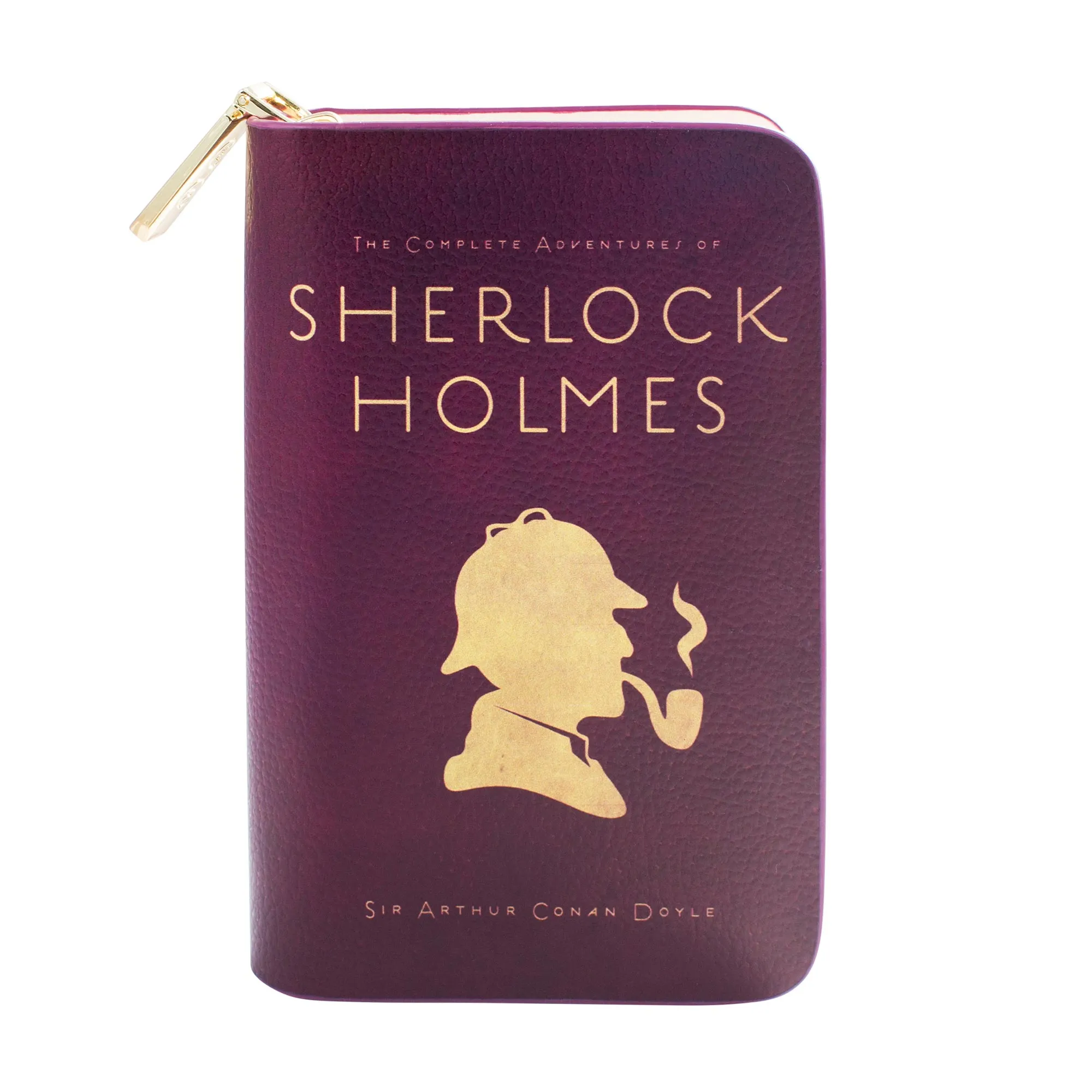 Sherlock Holmes Silhouette Zip Around Purse