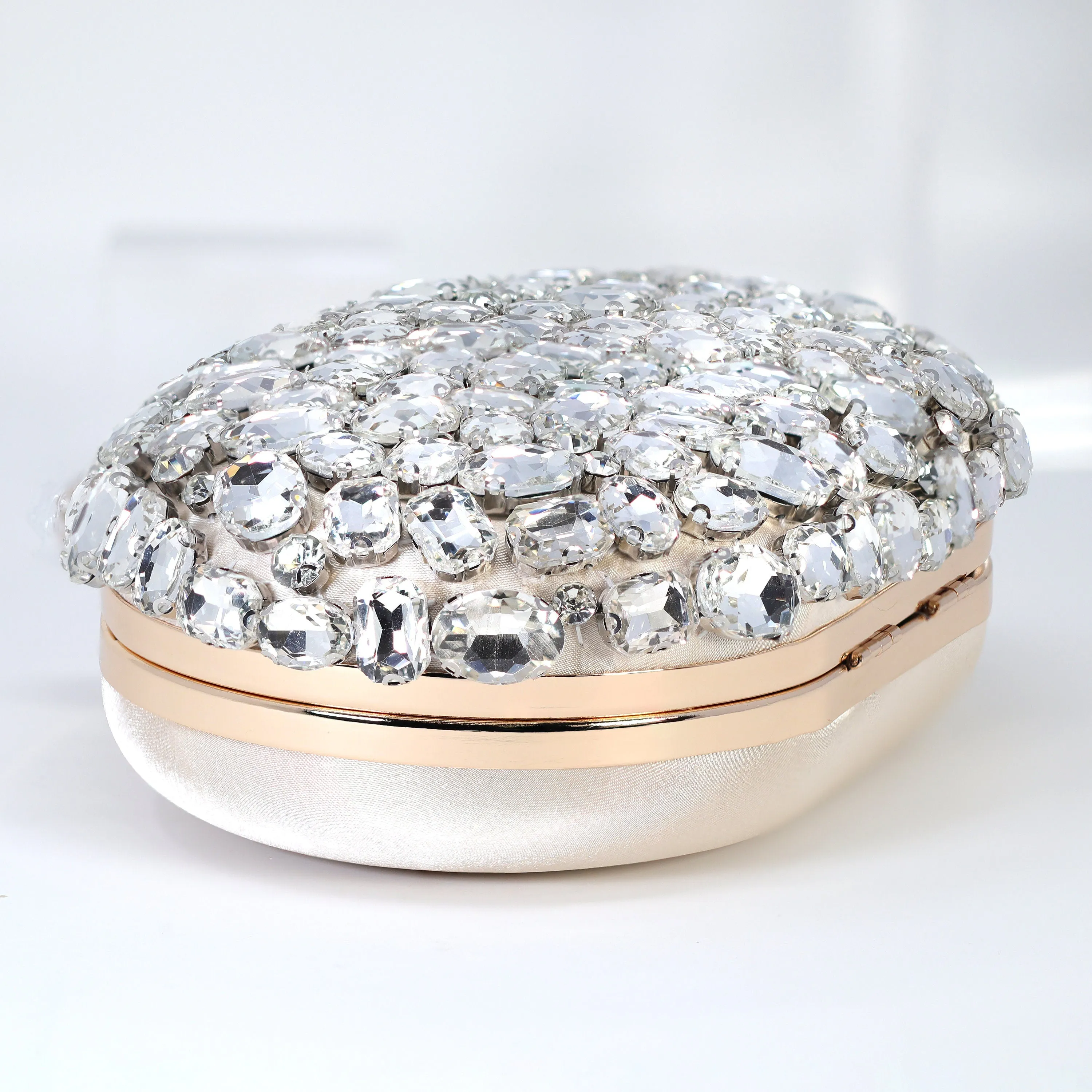 Shinny Rhinestone Embellished Wedding Clutch, Evening Clutch, Wedding Clutch, Bridal Bag, Beige Cross Body Bag