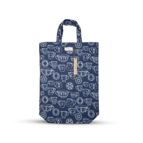 Shopping Bag - Cup & Saucer - Navy