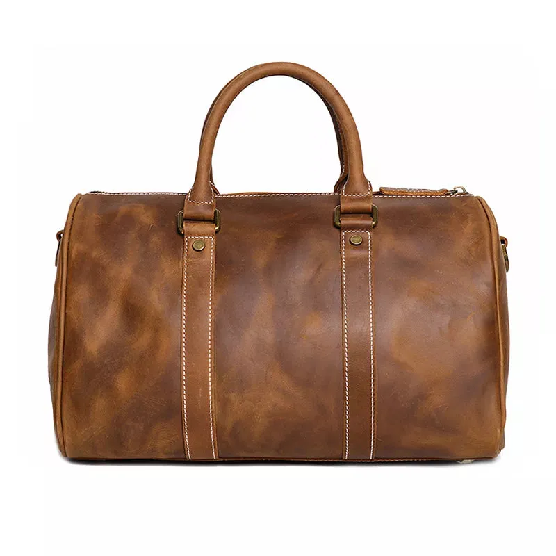 Small Crazy Horse Leather Duffle Bag