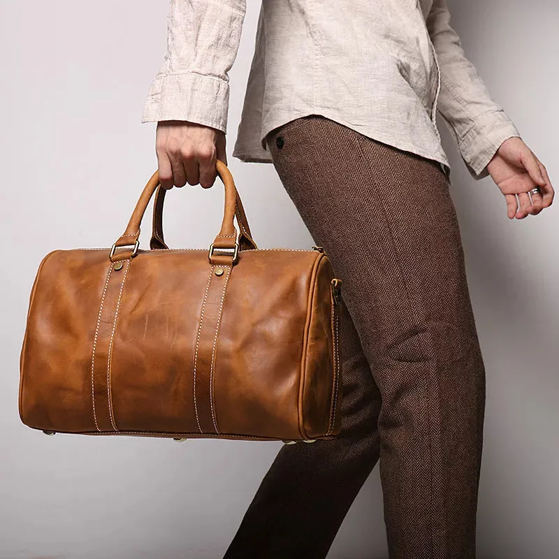 Small Crazy Horse Leather Duffle Bag