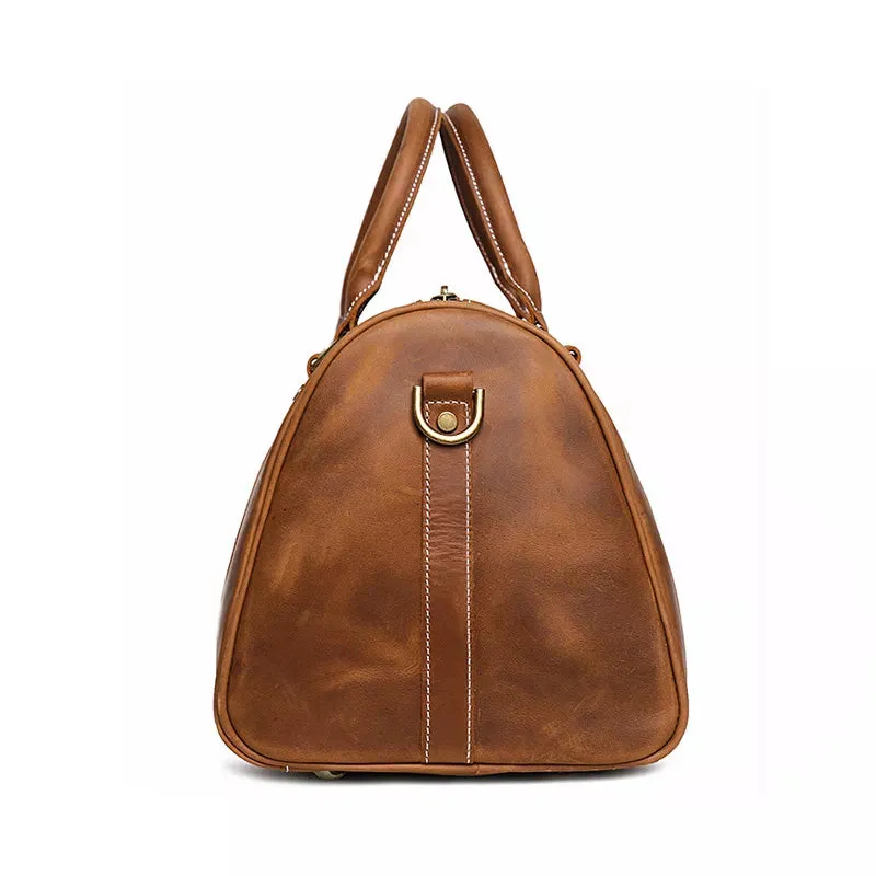 Small Crazy Horse Leather Duffle Bag