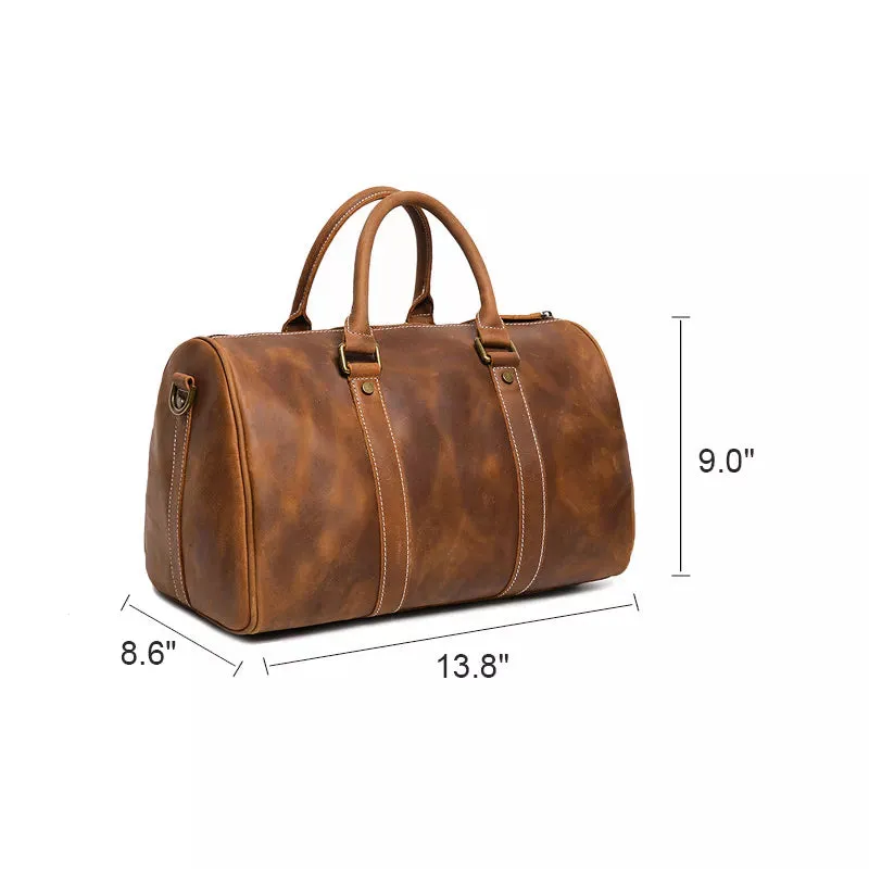 Small Crazy Horse Leather Duffle Bag