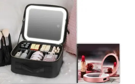 Smart LED Cosmetic Case With Mirror