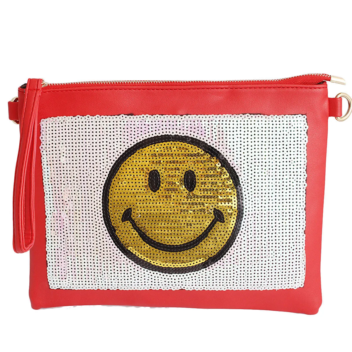 Smile Sequin Red Clutch