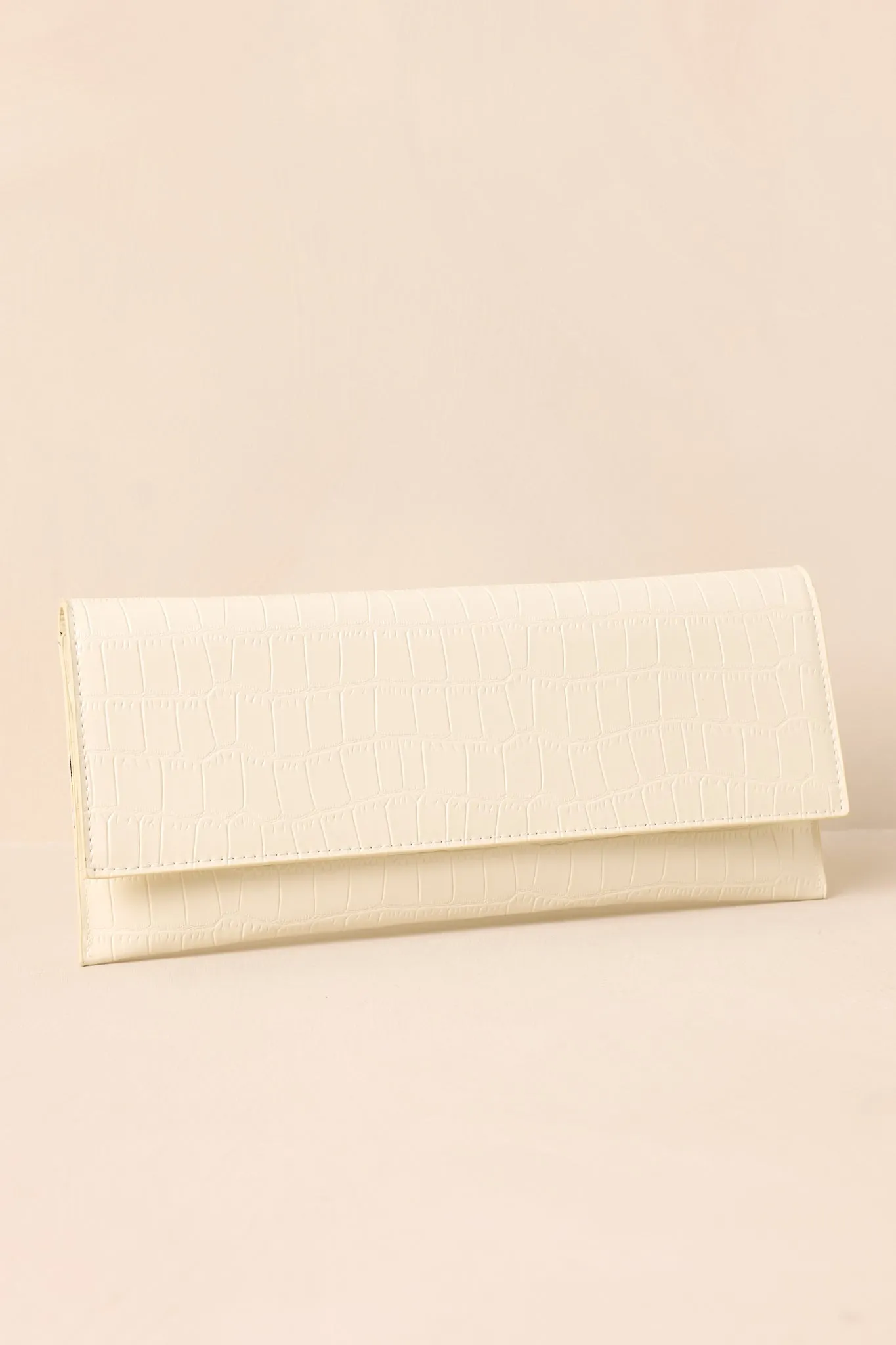 Spirit of Euphoria Ivory Faux Croc Clutch