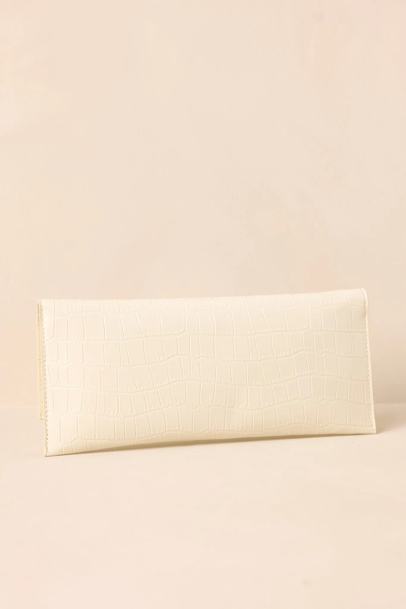 Spirit of Euphoria Ivory Faux Croc Clutch