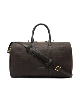 Stamped Croc Nubuck Wide Opening Duffle