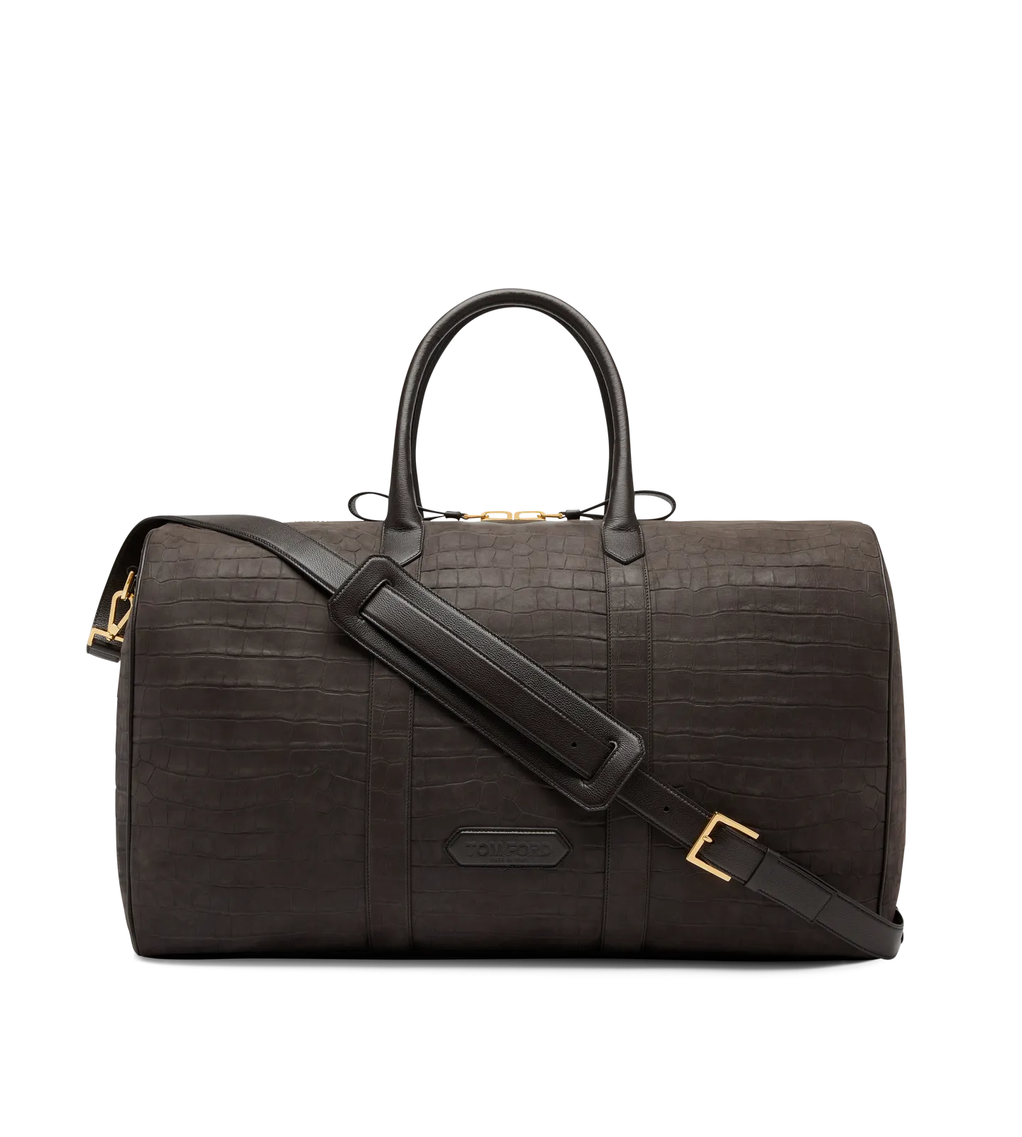 Stamped Croc Nubuck Wide Opening Duffle