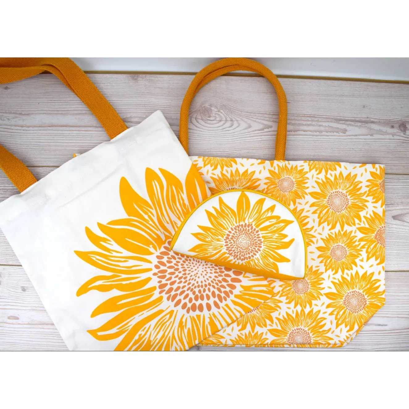 Sunflower Large Canvas Tote Bag