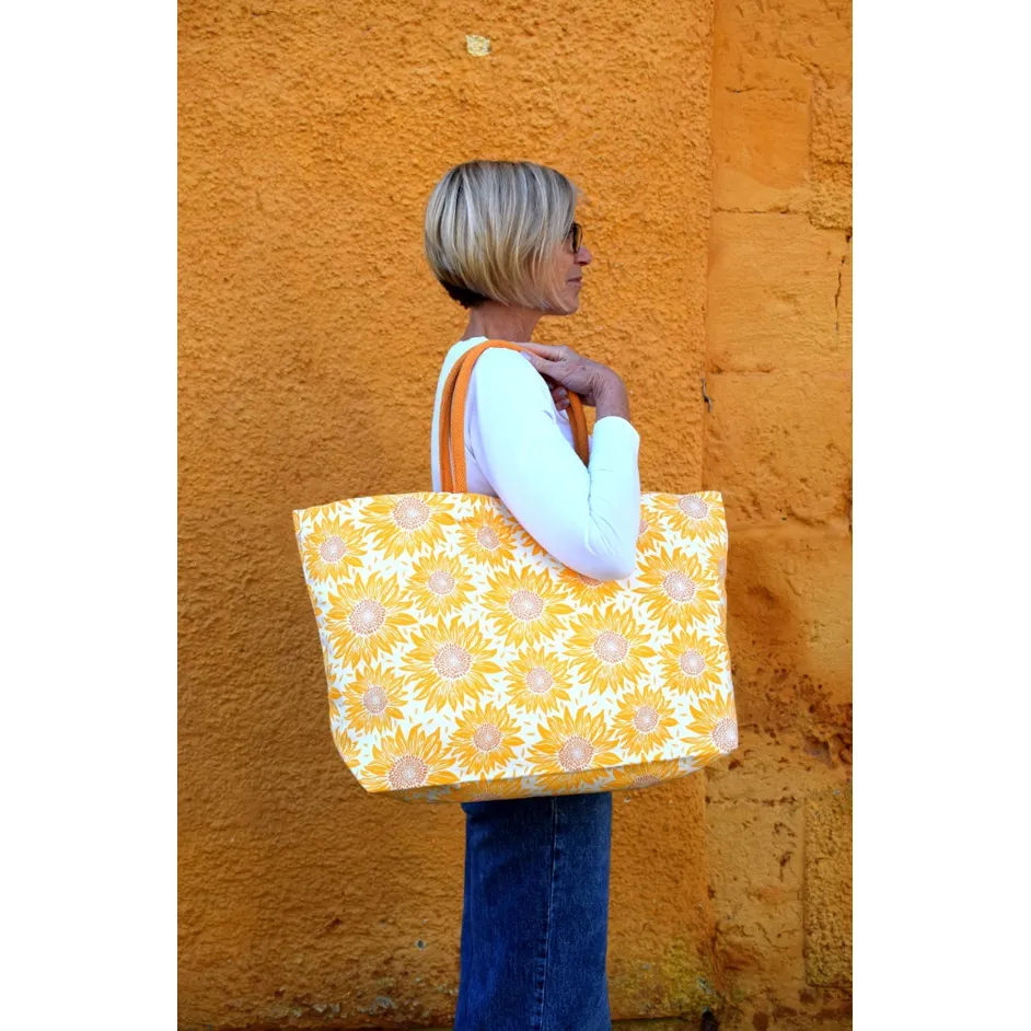 Sunflower Large Canvas Tote Bag