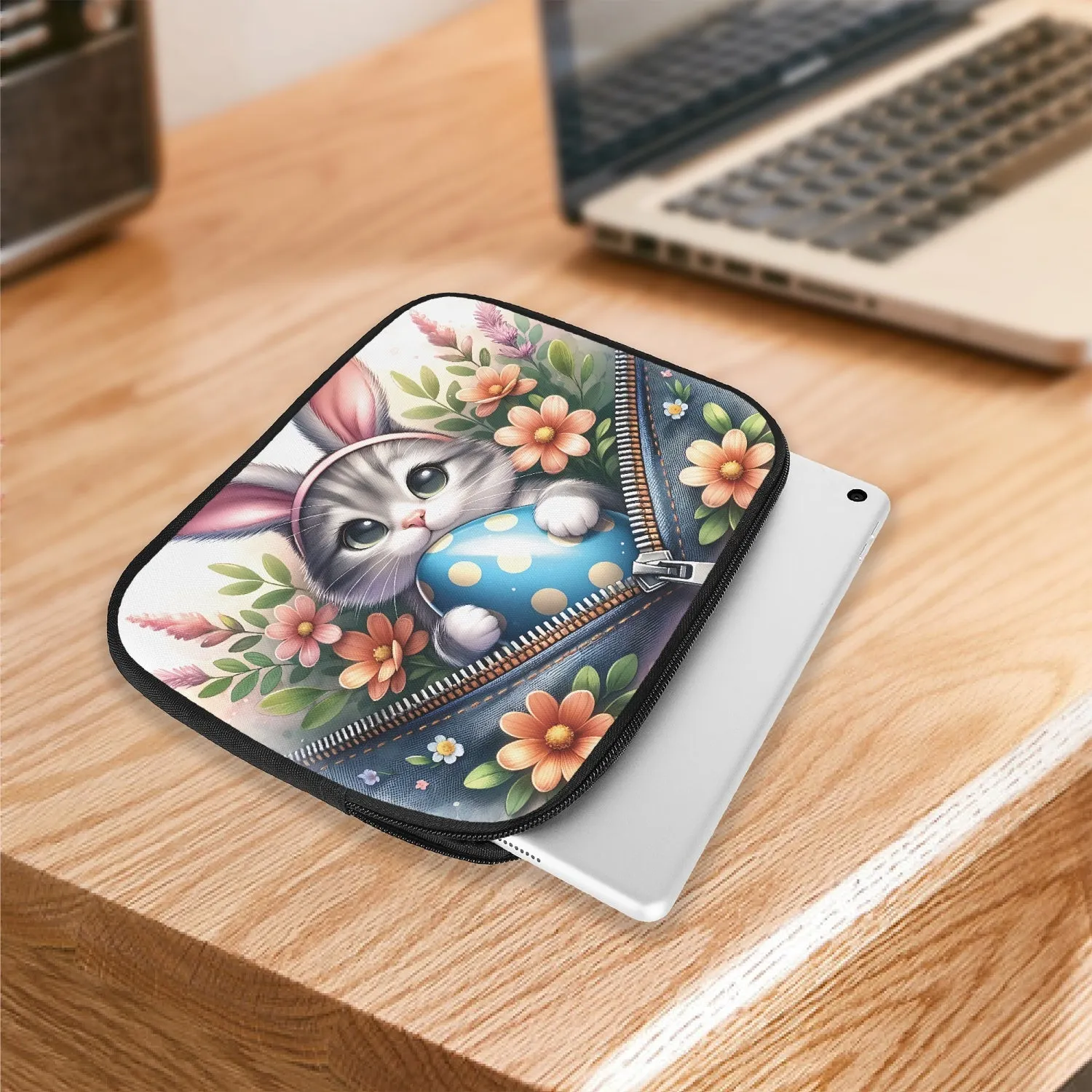 Tablet Sleeve - Easter - Cat with Bunny Ears