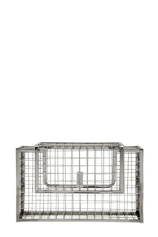 TEEK - Metal Cage Crossbody Clutch Bag