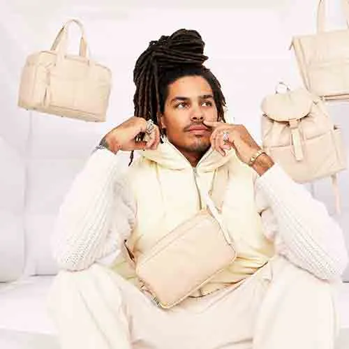 The Expandable Duffle in Beige