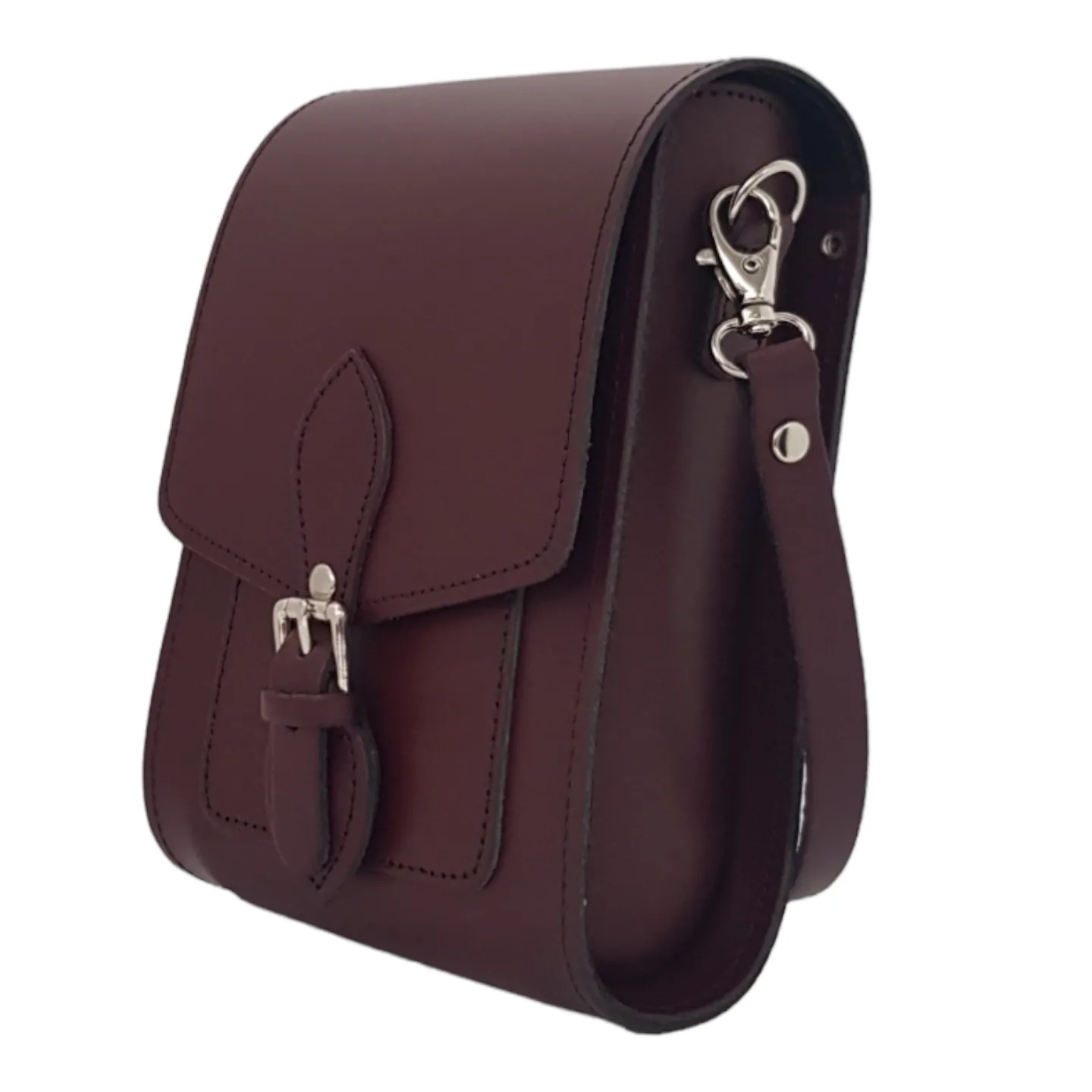 The Mobile - Handmade Leather Festival Phone Bag in Marsala Red