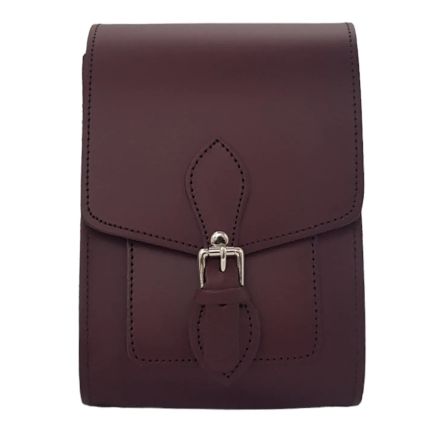 The Mobile - Handmade Leather Festival Phone Bag in Marsala Red