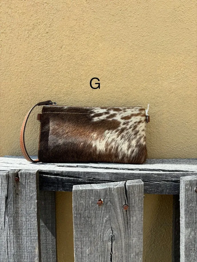 Top Notch Accessories Cowhide Wristlet Purse In Brown 3071BR