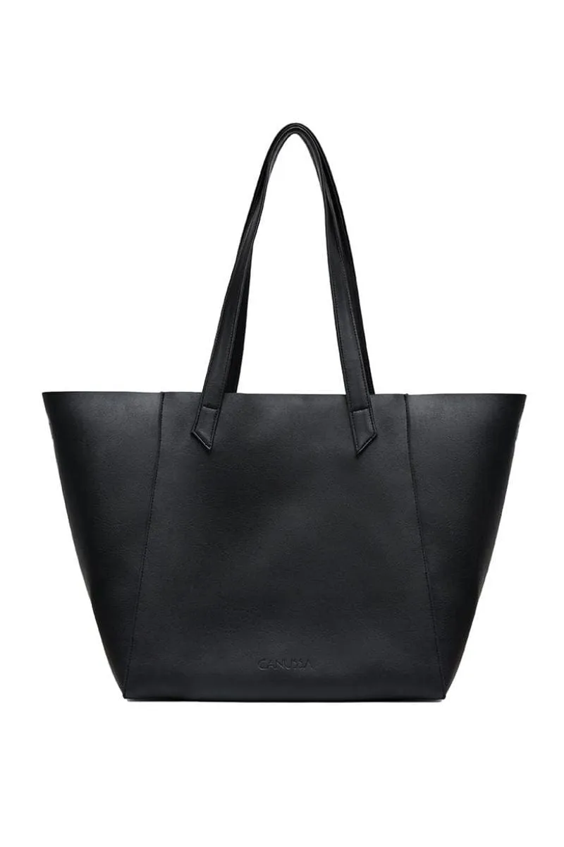 Totissimo Foldable Vegan Leather Tote Bag | Black