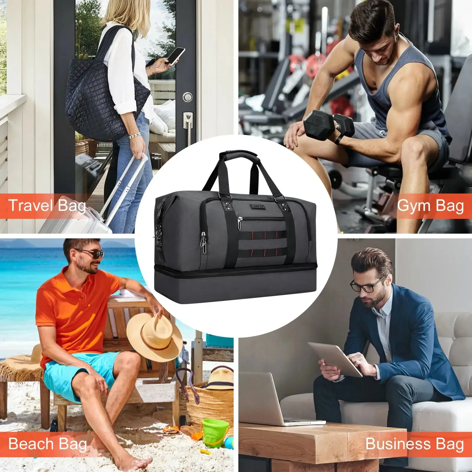 Travel Duffle Bags for Men Weekender Bags With Toiletry Bag Sets