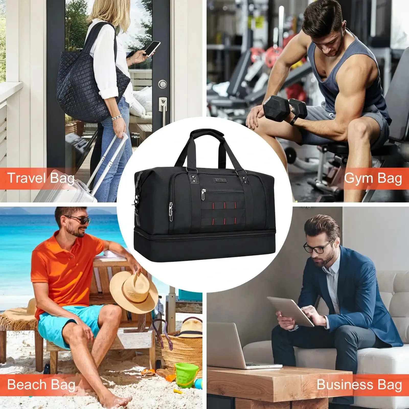 Travel Duffle Bags for Men Weekender Bags With Toiletry Bag Sets