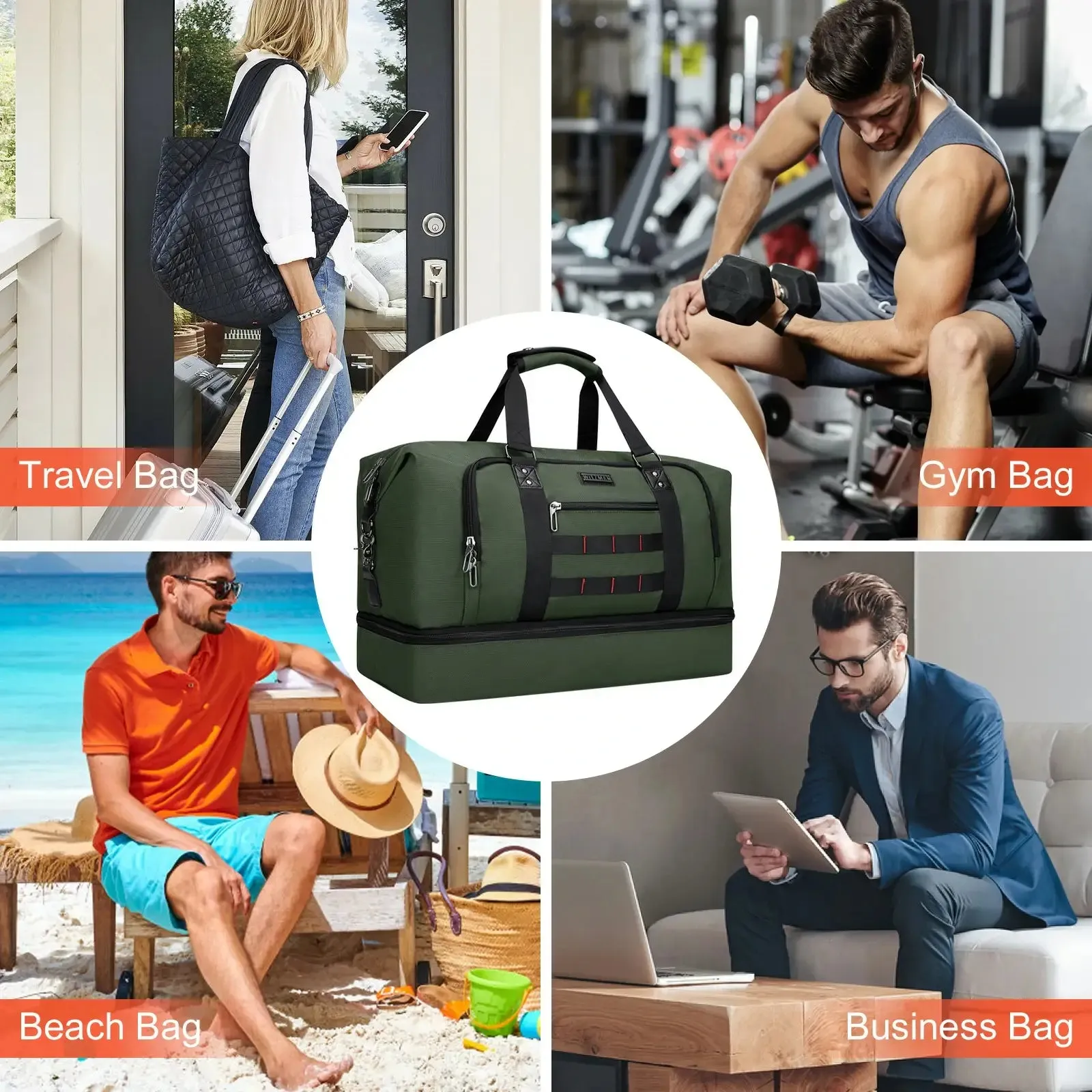 Travel Duffle Bags for Men Weekender Bags With Toiletry Bag Sets