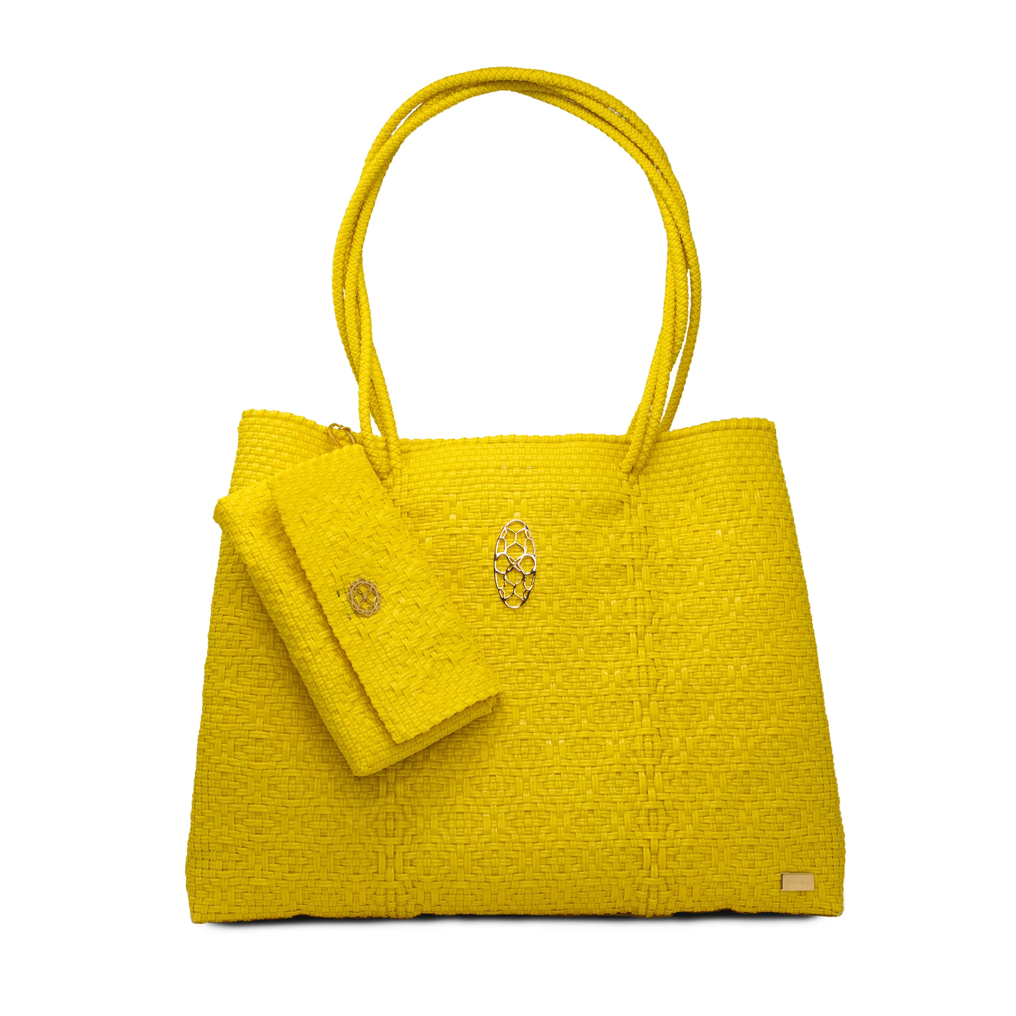 TRAVEL YELLOW TOTE WITH CLUTCH