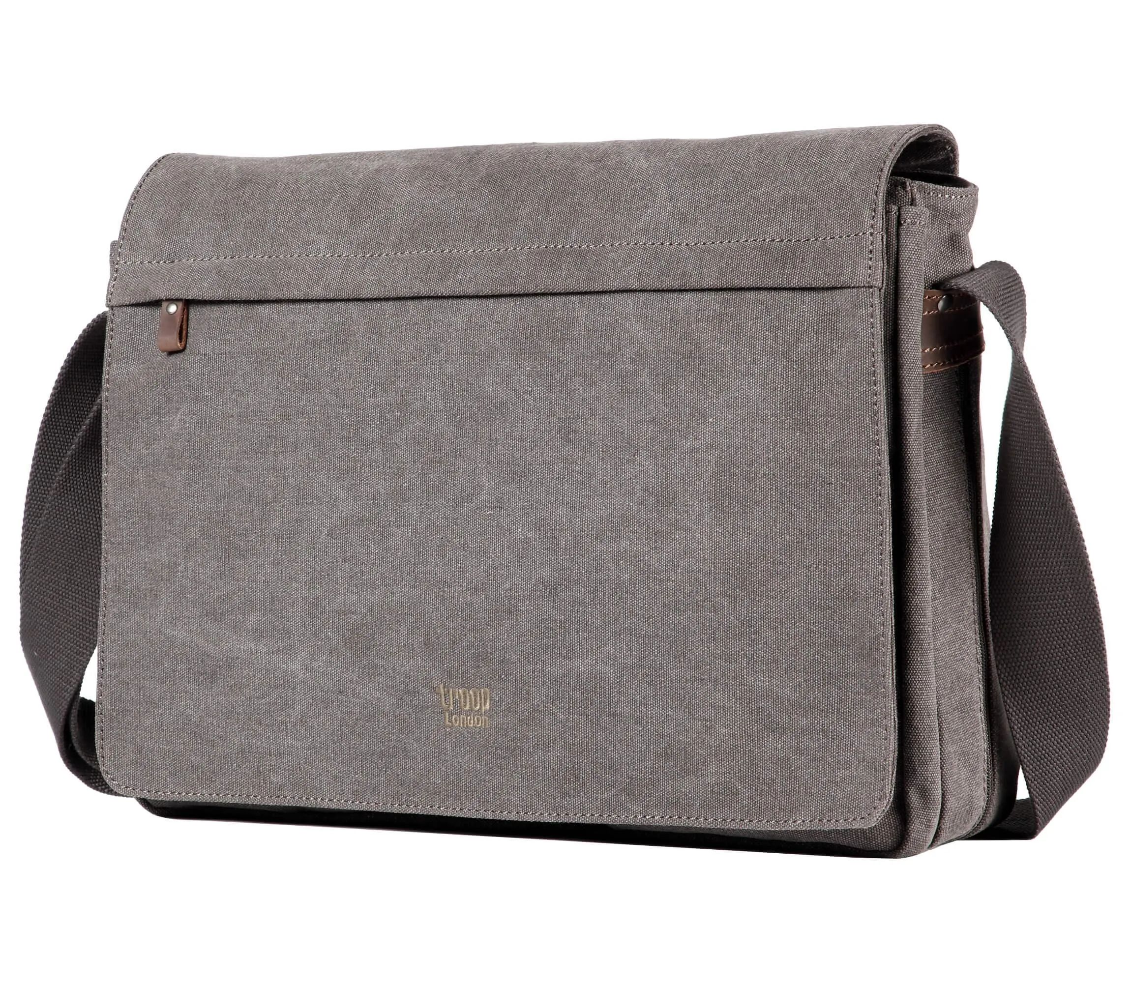 TRP0371 Troop London Classic Canvas Laptop Large Messenger Bag - 18 Diagonally