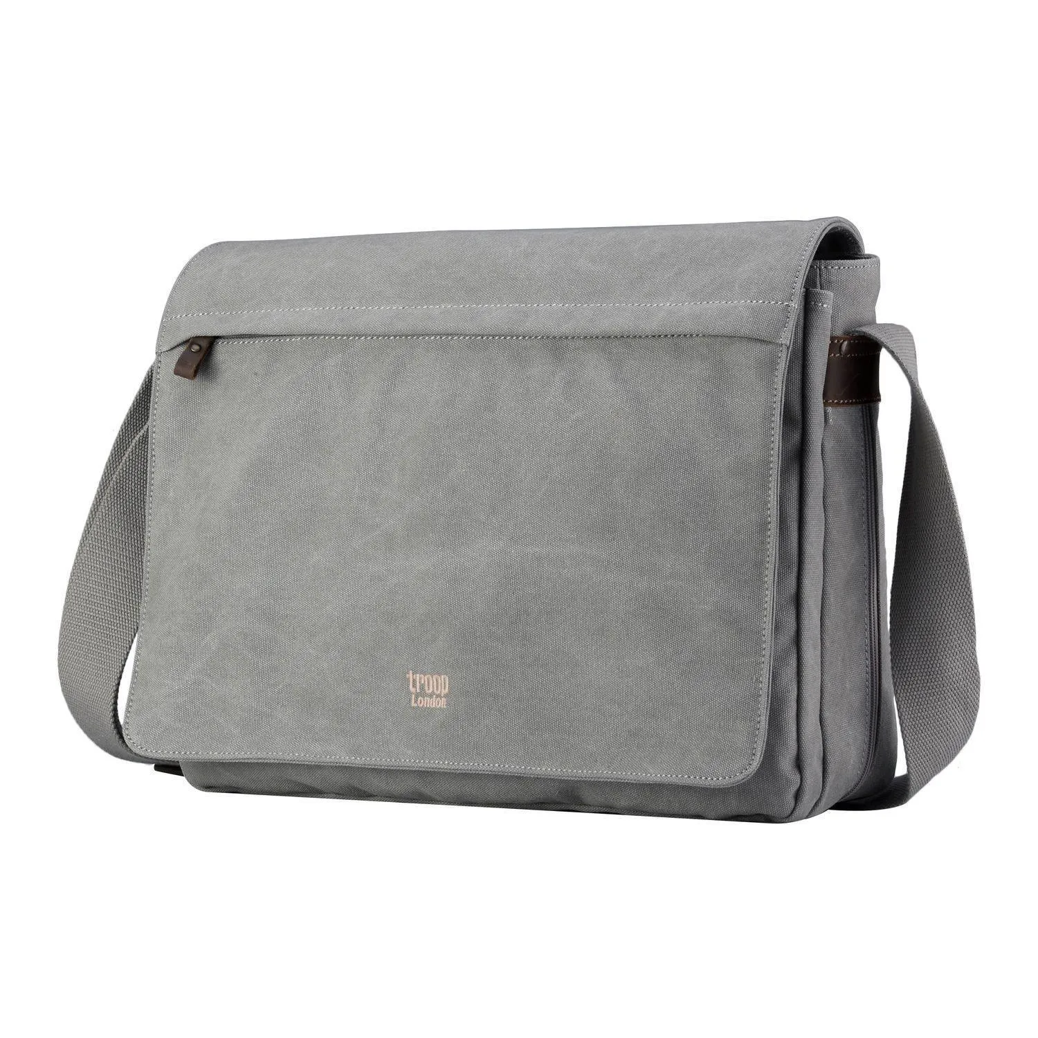 TRP0371 Troop London Classic Canvas Laptop Large Messenger Bag - 18 Diagonally