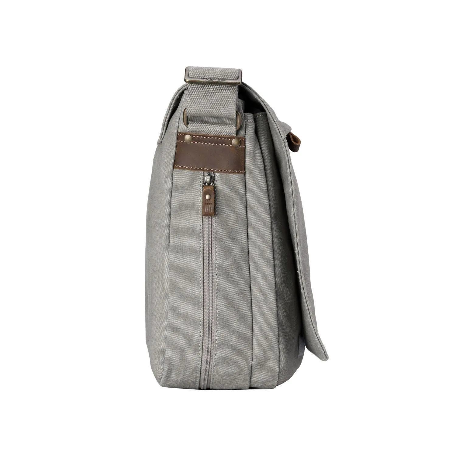 TRP0371 Troop London Classic Canvas Laptop Large Messenger Bag - 18 Diagonally