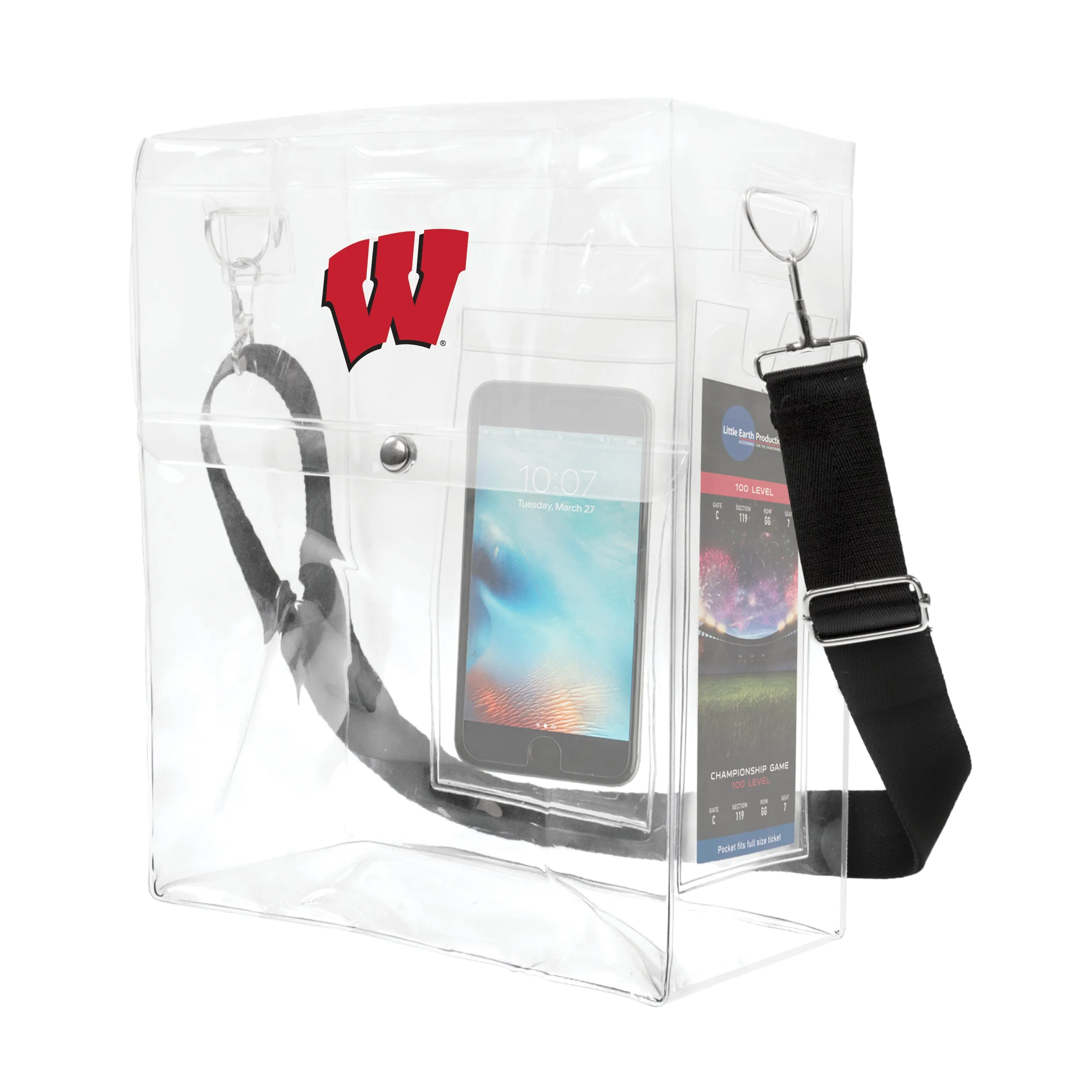 University of Wisconsin Clear Ticket Satchel