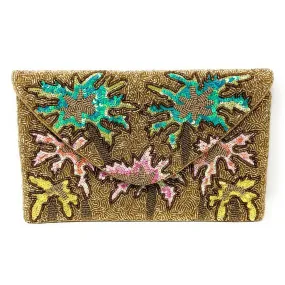 Vibrant Splash Beaded Clutch Purse