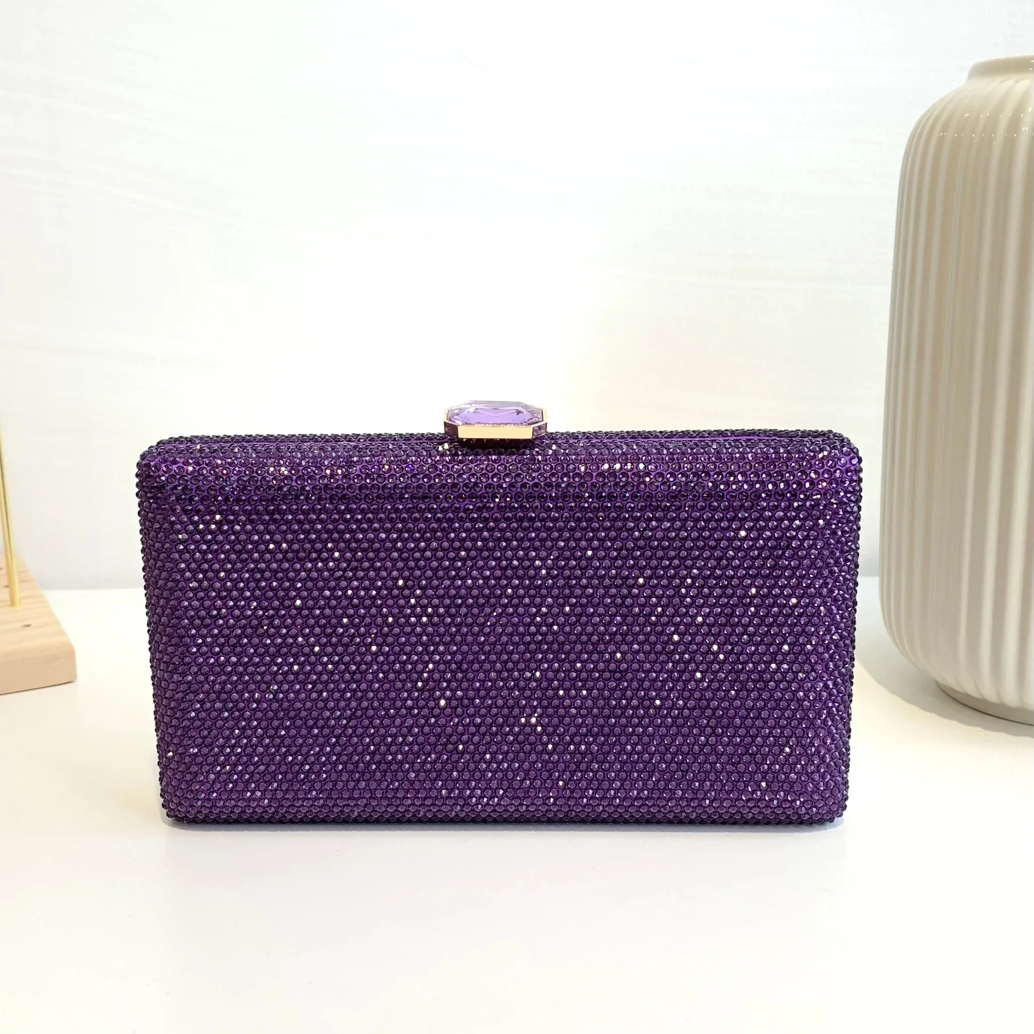 Victoria Diamante Clutch (Purple)