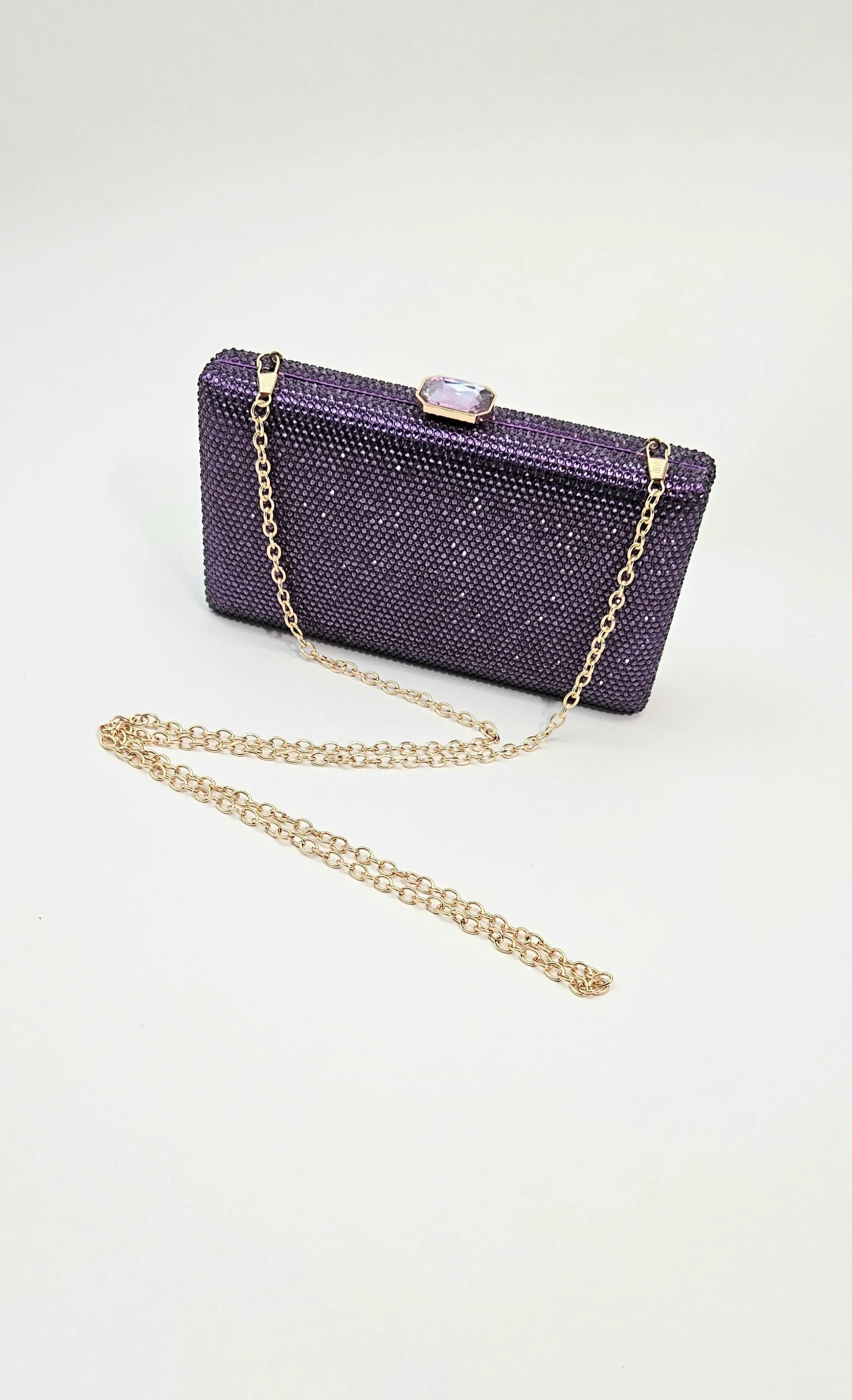 Victoria Diamante Clutch (Purple)