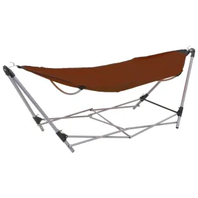 vidaXL Hammock with Foldable Stand Brown