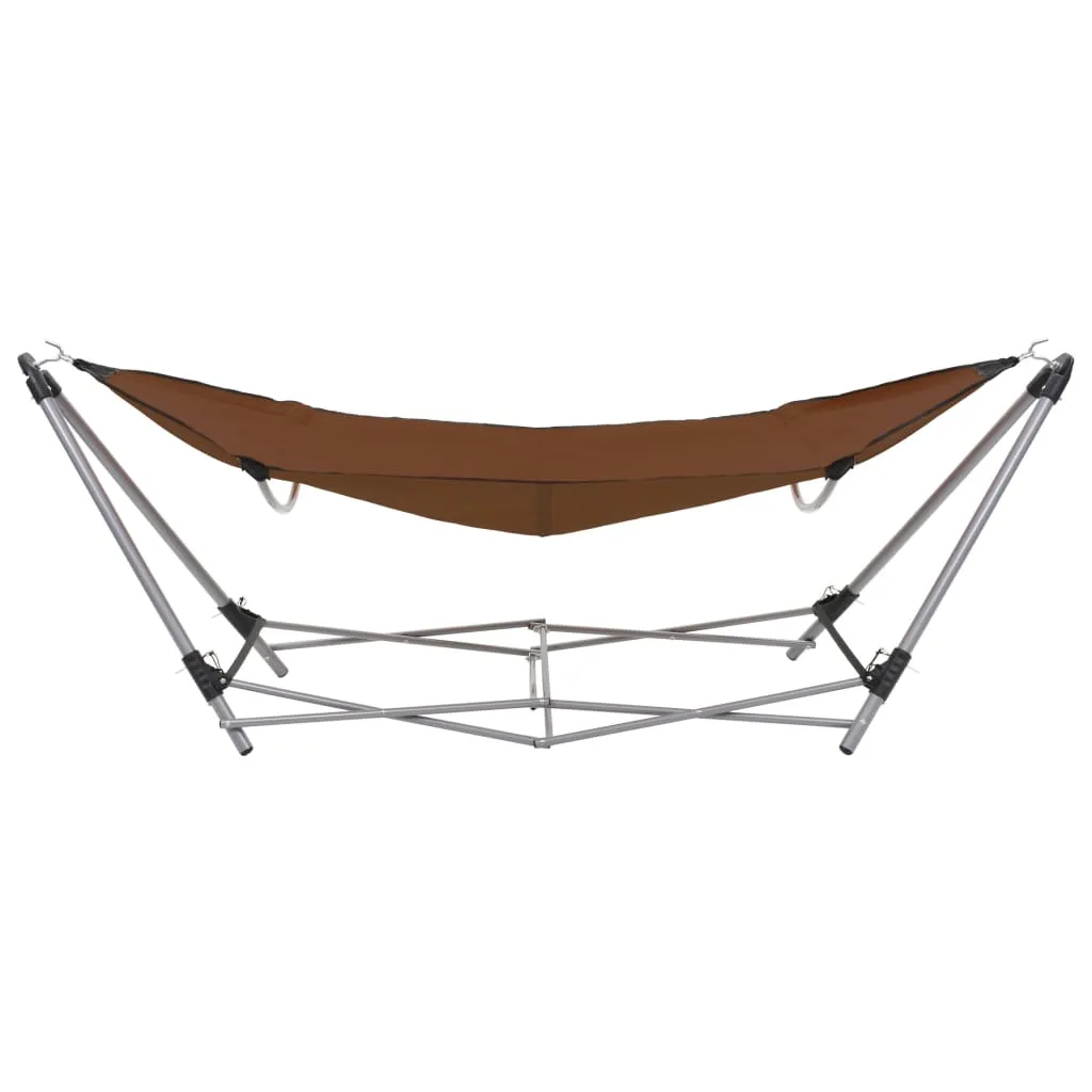 vidaXL Hammock with Foldable Stand Brown