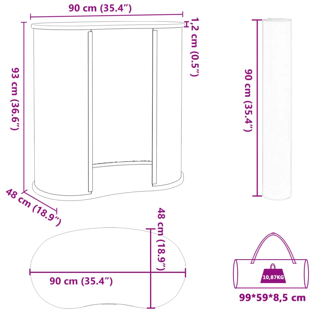 vidaXL Trade Show Counter Foldable 90x48x93 cm Engineered Wood