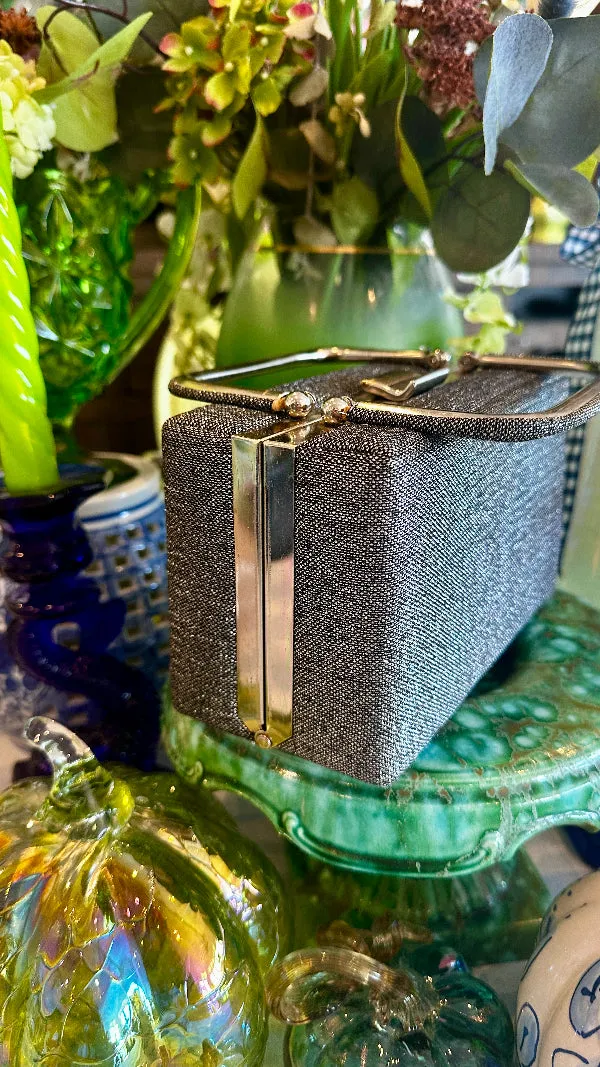 Vintage Box Purse - Gray Sparkle