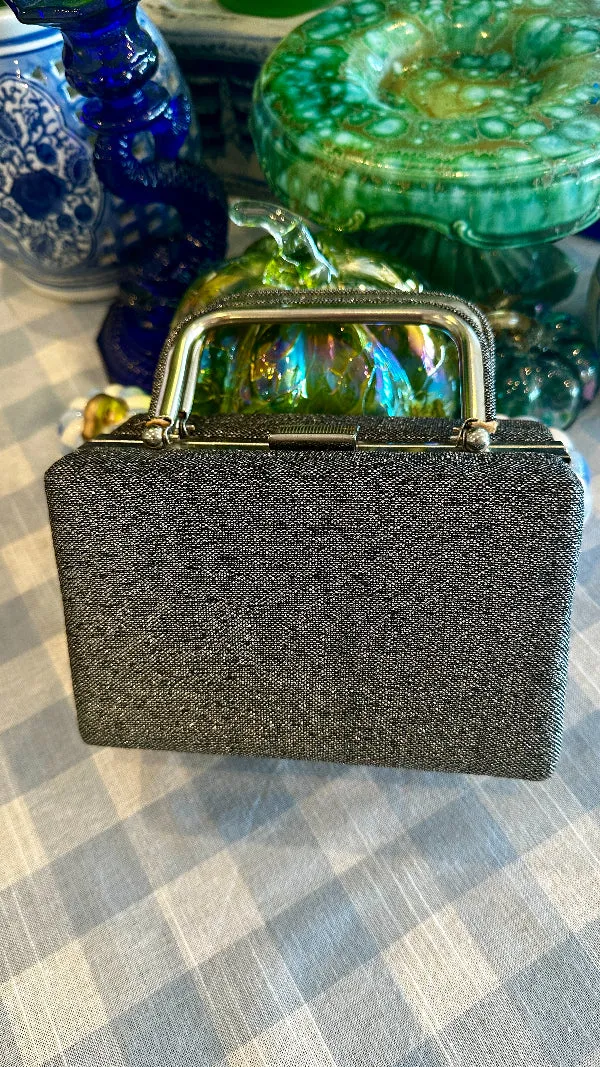 Vintage Box Purse - Gray Sparkle