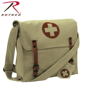 Vintage Medic Canvas Bag With Cross - Khaki